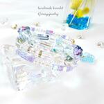 ブルー水晶　コイルブレスレット　kirakiraオーロラ