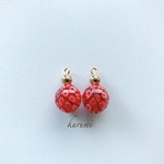 花柄ガラスビーズ❁ピアス＆イヤリング