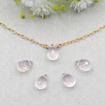 【AAA品質】ローズクォーツのブリオレットカットネックレス＊14KGF＊silver925＊