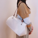 30cm口金使用☆生成り帆布☆2way☆【nanqueen's handmade】【がま口ショルダーボストンバッグ】