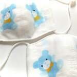 赤ちゃんサイズ　ベビー　マスク　２枚セット　0歳～2歳くらい(目安です。)　立体フォルム　ダブルガーゼ２枚重ねた4層仕上げ　水色くまちゃん
