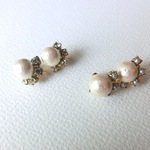 キスカコットンパールビジューノンホールピアス【イヤリング】