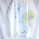 手描き　白夜月 スリットtシャツ　