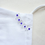 マスククリップ　ドロップビーズのマスクカフ(落ち着いた青色)