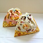 【パンとバスケット（ピンク）】お弁当袋
