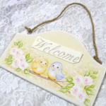 現品限り❤ヒナ鳥のドアプレート❤文字入れ可