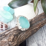 【14号】silver925  seaglass ring
