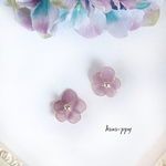 purple wire flower ピアスorイヤリングor樹脂ピアス