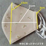 女性用・ニット花柄＆抗菌マスク用生地　マスクカバーやインナーにお使いください。