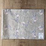 刺繍布カットクロスB4＜ぼあーんぼあーん ＞リネン亜麻色