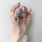 ❃◦○トワイライト×3連メタルのクリアリーフピアス/イヤリング＊P200502❃◦○