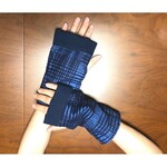 長さが調節できる『とことん着ごこち ハンドカバー ネイビー』 敏感肌 アトピー 冷え性 UV対策に 綿100％ Wガーゼ