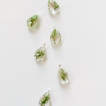 new!【4pcs green 】small clear しずくチャーム