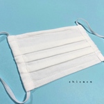 ノーズワイヤー入り♡ガーゼプリーツマスク white(白)