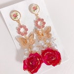 薔薇 レッド 立体蝶々 ✧︎*。