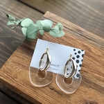 クリア×ゴールド大振りイヤリング/ピアス
