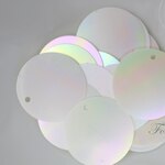 スパンコール 約56枚(約6g) 丸 約20mm トップホール　オーロラ 乳白 (SCC20AMWJQTH)