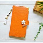 【Xperia Ace/XZ3/XZ2/XZ1/XZs/Z3/Z4/Z5 Premium/XZ Premium/X Performance】手帳型スマホケース🌼ビタミンカラー🌼オレンジ