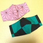 立体マスク　市松模様と麻の葉模様2枚セット