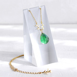 【送料無料】shell ネックレス~gold green~