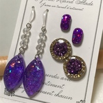 限定価格！　パープル　樹脂ピアス３ペアセット