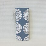 北欧風あじさい柄 (グレー) ソフト メガネケース