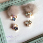 ≪再販≫ふわふわビジューのイヤリング/ピアス