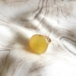 大きめ 天然石リング イエロー