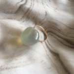 大きめ 天然石リング クリアホワイト