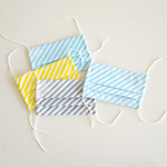 プリーツボーダーマスク　コットン×不織布　　シルクスクリーン　