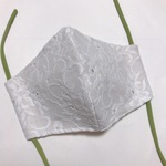 ストレッチレースとWガーゼの立体マスク　 ベージュ系