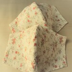 シーチングとＷガーゼの立体マスク（大人用）＊水玉＊インナーマスク付きもできます 