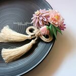 つまみ細工　藤と薄紅タッセル付きコーム　かんざし　和装髪飾り　成人式