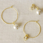 パールとスワロの3wayピアス