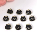 黒猫お顔チャーム4個セット