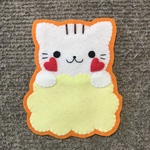 フェルト 名札 ねこ オレンジ ①①