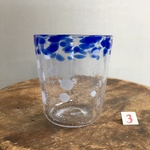 吹きガラス　青色　タンブラー　泡入り　3