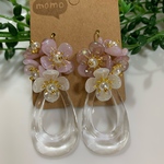 可愛い！クリア×フラワーの大ぶりピアス・イヤリング♡