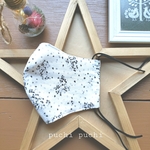 送料無料☆ダブルガーゼの立体マスク　大人サイズ　イハナ・フラワー(ブラック)