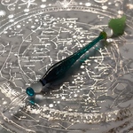 宇宙の羽根のガラスペン 緑