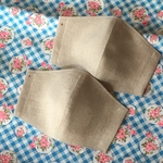 【送料無料】再販　受注作成中　女性用リネン  ふんわりマスク　2枚セット　♡スペアゴムプレゼント中‼︎  内布ダブルガーゼ使用　立体マスク