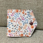 マスクケース　オレンジ花柄