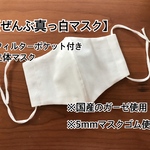 【全部白メンズサイズマスク】フィルターポケット付き立体マスク