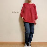 Wガーゼ  ふんわりプルオーバー(red)