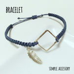 秋を感じるbracelet◇square×feather