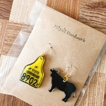 耳標ピアスand黒牛ｻﾝ🐃ピアスセット