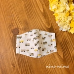 【送料無料】ベビーマスク キット 立体マスク 布マスク のりもの 車 ブラウン cotton 100% Cloth こどもマスク 【再販4】
