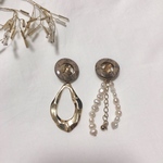 ハンドメイドピアス　イヤリング　ボタン　ボタンアクセサリー　大ぶりピアス