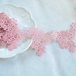 1m 綺麗 花 フラワー ケミカルレース ブレード ピンク BK200437 ハンドメイド 手芸 素材 材料 DIY