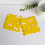 北欧柄の布コースター☆*イチョウのリボン